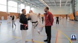 Démonstration d'efficacité d'une clé de bras avec Philippe Galais en Nihon Tai Jitsu
